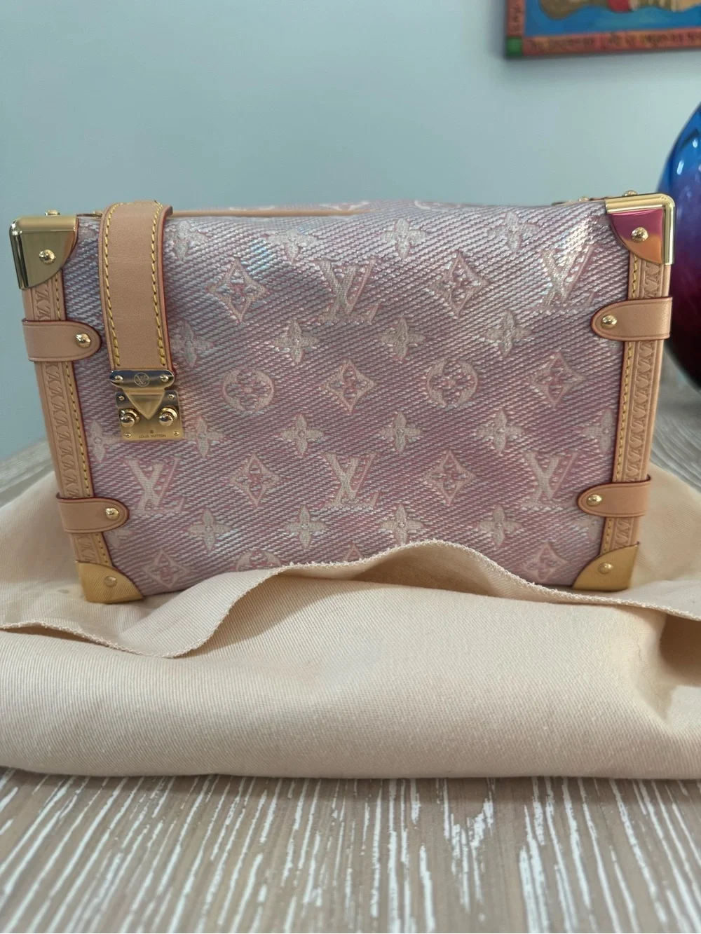 Louis Vuitton Monoglam Side Trunk Rose Pink Metallic Ltd Edition